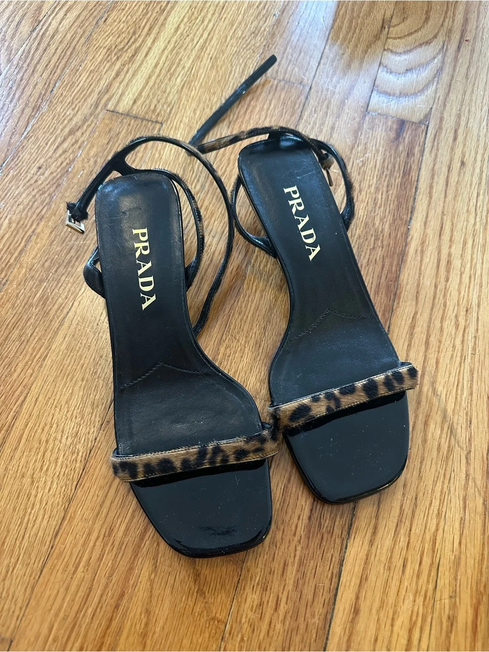 Prada Leather Leopard Print Sandal 36.5 - Picture 5 of 7